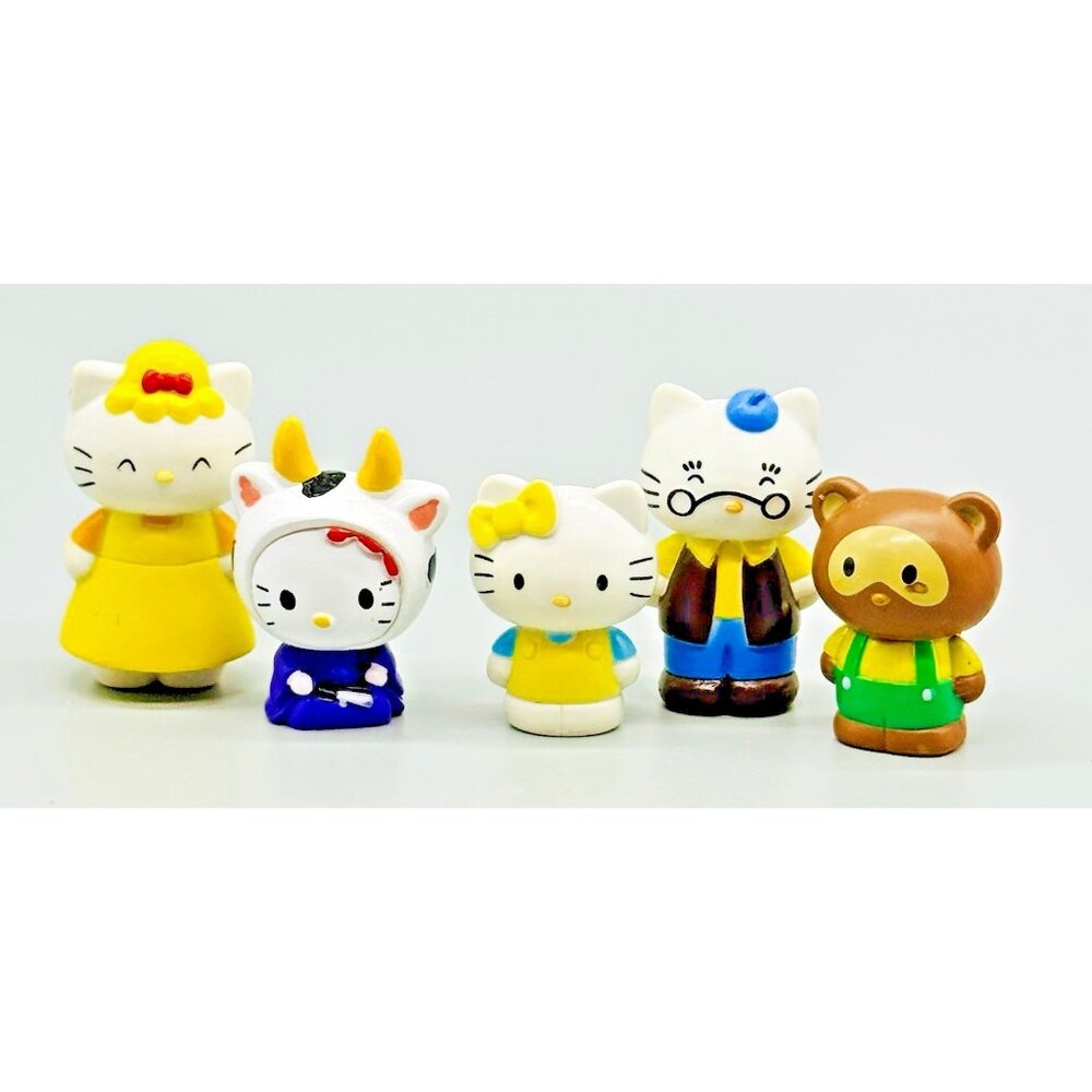 Sanrio Hello Kitty Friends  Grandpa Mimmy Pochacco Mini‎ Figures PVC Lot of 5